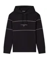 Emporio Armani Double-jersey Hooded Sweatshirt With 3d-effect Logo In Black