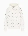 Emporio Armani Sweatshirt Aus Doppellagigem Jersey Mit Kapuze Und Durchgehender Adler-stickerei In Weiss