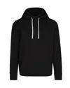 Emporio Armani Double Jersey Hooded Sweatshirt With Micro Patch Logo In Black
