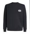 Emporio Armani Double-jersey Sweatshirt In Black
