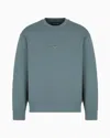 Emporio Armani Double-jersey Sweatshirt With Embossed Embroidered Logo In Green