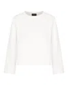 Emporio Armani Double-jersey Sweatshirt With Oversized Logo Embroidery In White