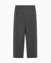 Emporio Armani Double-jersey Trousers With Piping In Green