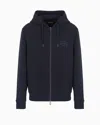 Emporio Armani Men's Logo Cotton Hoodie In Blue