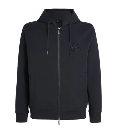 EMPORIO ARMANI DOUBLE-JERSEY ZIP-UP HOODIE