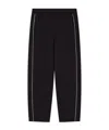 Emporio Armani Double-layer Knit Trousers With Piping In Black