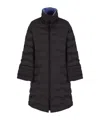 Emporio Armani Water-repellent, Reversible Three-quarter Length Jacket In Wavy Quilted Nylon In Black