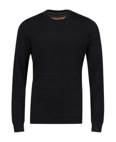 Emporio Armani Double-sided Knitted Sweater In Black