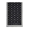 Emporio Armani Double-sided Wool-blend Stole With Jacquard Pattern In Black