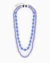Emporio Armani Double-strand Necklace With Faceted Spheres In Blue