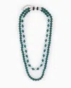 Emporio Armani Double-strand Necklace With Faceted Spheres In Green