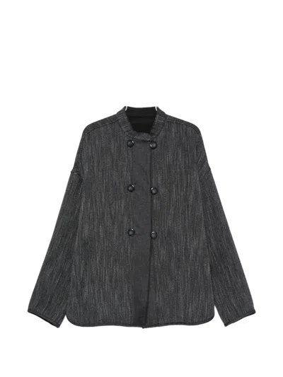 Emporio Armani Relaxed Fit Mid Length Herringbone Blazer In Multi