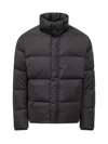 Emporio Armani Quilted Puffer Jacket With All-over Jacquard Eagle In Nero/jaq.aqui