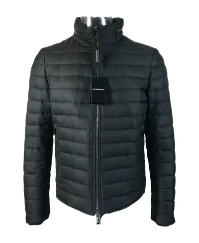 Emporio Armani Down Jacket With Standing Collar In Black