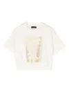 Emporio Armani Teen Girls Ivory & Gold Dragon T-shirt In White
