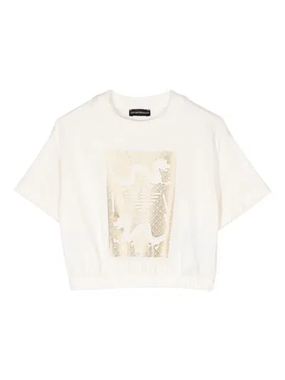 Emporio Armani Teen Girls Ivory & Gold Dragon T-shirt