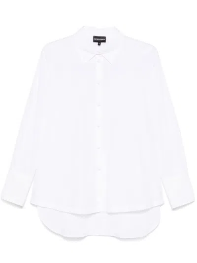 Emporio Armani Draped-detail Shirt In White