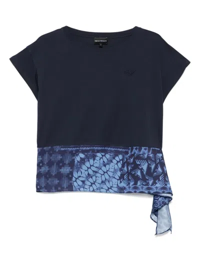 Emporio Armani Draped-detailed T-shirt