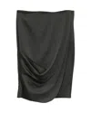 Emporio Armani Draped Pencil Skirt In Black Polyester In Black