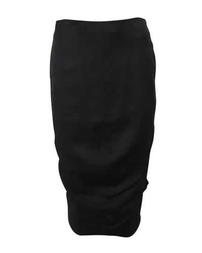 Emporio Armani Draped Pencil Skirt In Black Viscose