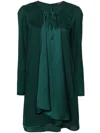 Emporio Armani Crepe Satin Drape Front Dress In Green