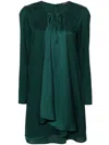 Emporio Armani Crepe Satin Drape Front Dress In Green