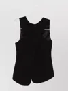 Emporio Armani Draped Sleeveless Top With Asymmetric Panel In Black