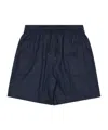 Emporio Armani Linen-blend Beachwear Bermuda Shorts In Black