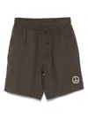 Emporio Armani Modal Fabric Bermuda Trousers In Brown