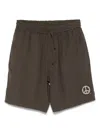 Emporio Armani Modal Fabric Bermuda Trousers In Brown