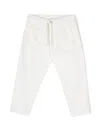Emporio Armani Drawstring Cotton Pants In Neutrals