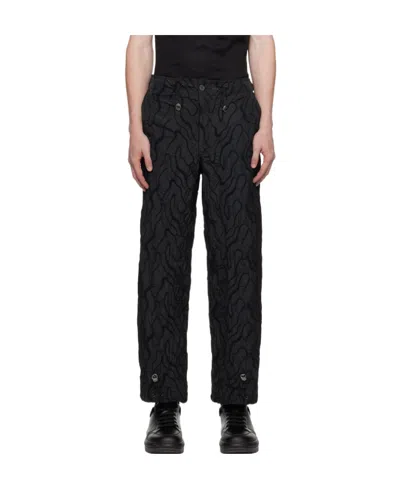Emporio Armani Drawstring Embroidered Casual Pants In Black