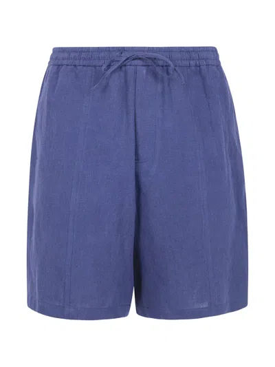 Emporio Armani Shorts Elastic Waistband Back And Side Pockets In Blue
