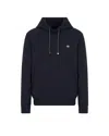 Emporio Armani Drawstring Hooded Sweatshirt With Logo Patch In Black