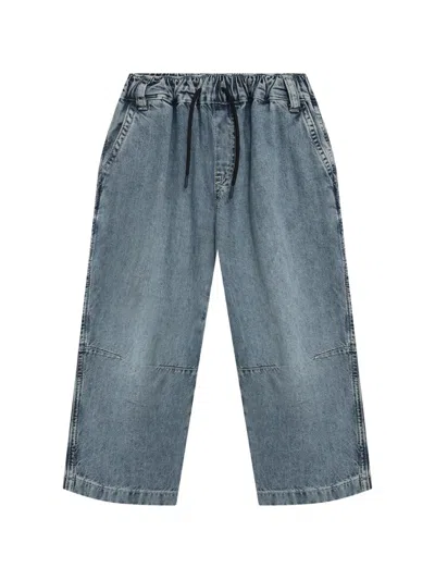 Emporio Armani Kids' Drawstring Jeans In Blue