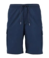 Emporio Armani Canvas Cargo Bermuda Shorts In Blue