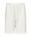 Emporio Armani White Linen Shorts With Drawstring Waist And Side Pockets In White