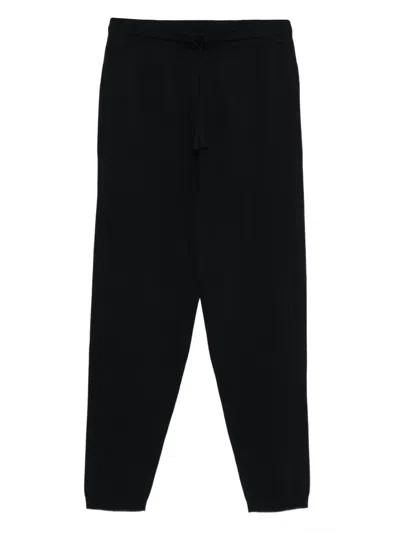 Emporio Armani Drawstring Straight-leg Trousers In Black