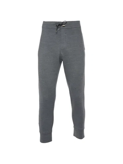 Pre-owned Emporio Armani Drawstring Track Pants In Gray