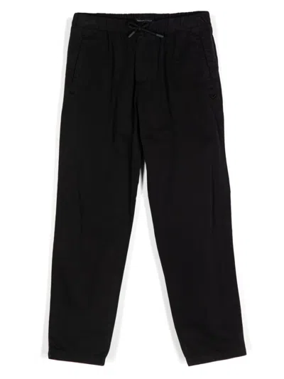 Emporio Armani Kids' Drawstring Trousers In Black