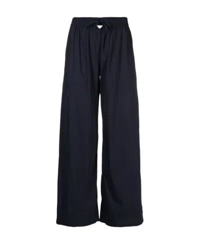 Emporio Armani Drawstring-waist Straight-leg Trousers In Black