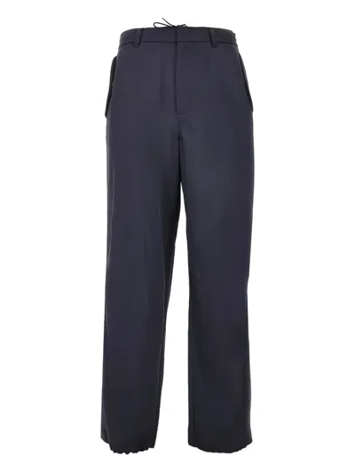 Emporio Armani Drawstring-waist Trousers In Blue