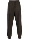 Emporio Armani Drawstring-waistband Stretch-cotton Track Pants In Green