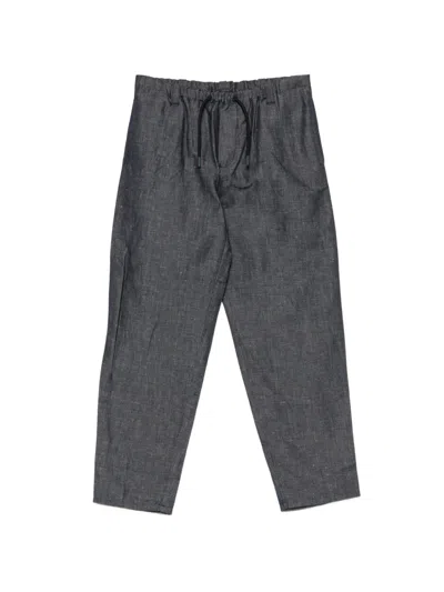 Emporio Armani Kids' Drawstring-waist Trousers In Black