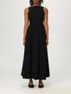 Emporio Armani Robe Sans Manche Avec Plis En Cady Technique In Black