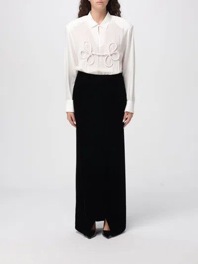 Emporio Armani Mixed Media Maxi Dress In Black