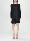 Emporio Armani Ruffle-detail Satin Dress In Black