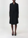 Emporio Armani Faux-wrap Drawstring Shirtdress In Schwarz