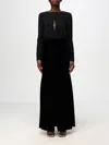 Emporio Armani Rhinestone Bodice Velvet Gown In Schwarz