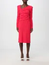 Emporio Armani Ruched Faux-wrap Jersey Dress In Rot